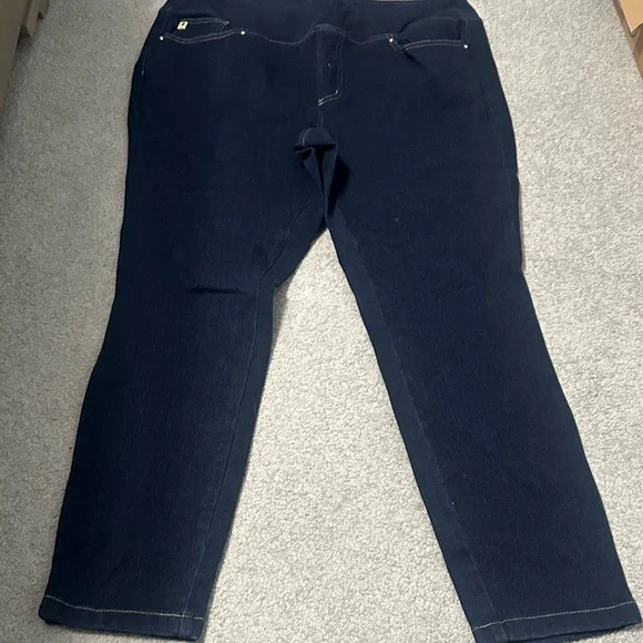 Belle by Kim Gravel Dark Blue Straight Leg Jeans - Picture 3 of 6